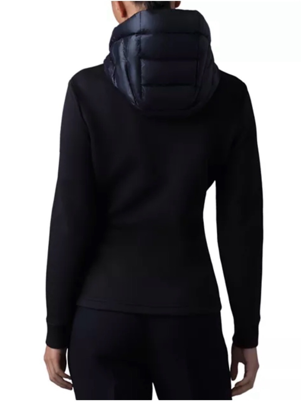 Mackage Women’s Della Hooded Mixed Media Jacket Puffer Hybrid Hooded Jacket Sz L - Picture 7 of 16
